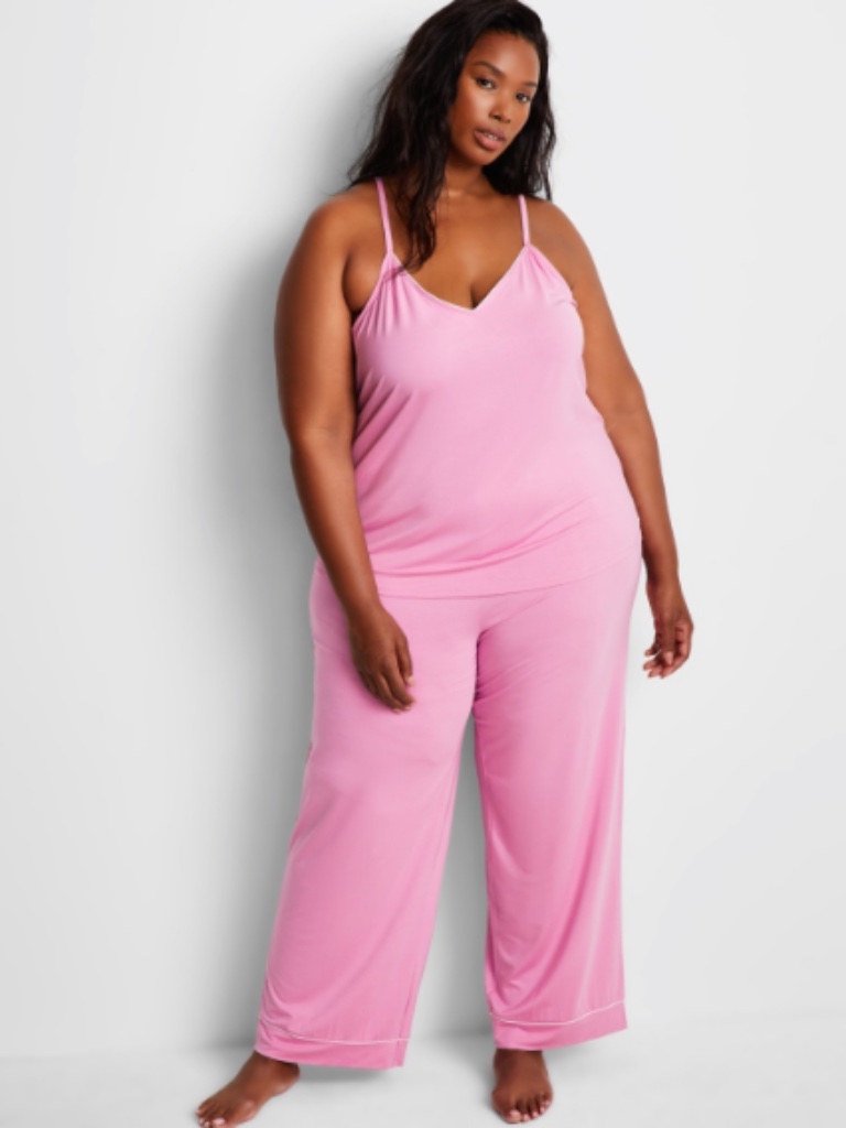 State Of Day Women's Racerback Tank Pajama Set Pink Size L 10002